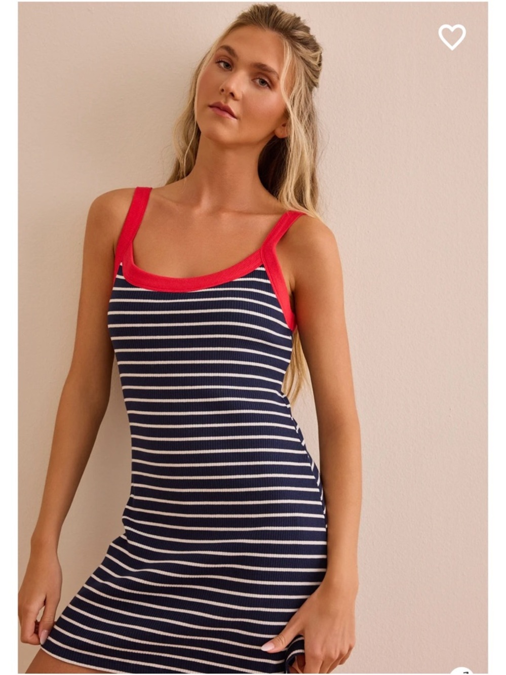 Striped Navy & Red Ribbed dress